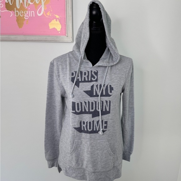 Mighty Fine Gray European Country Names Women’s Soft Hoodie (XS) - Picture 2 of 7